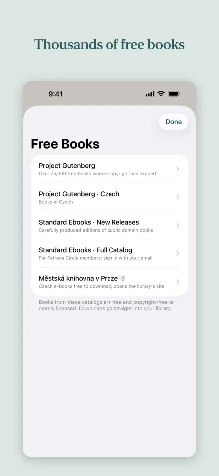Thousands of free books